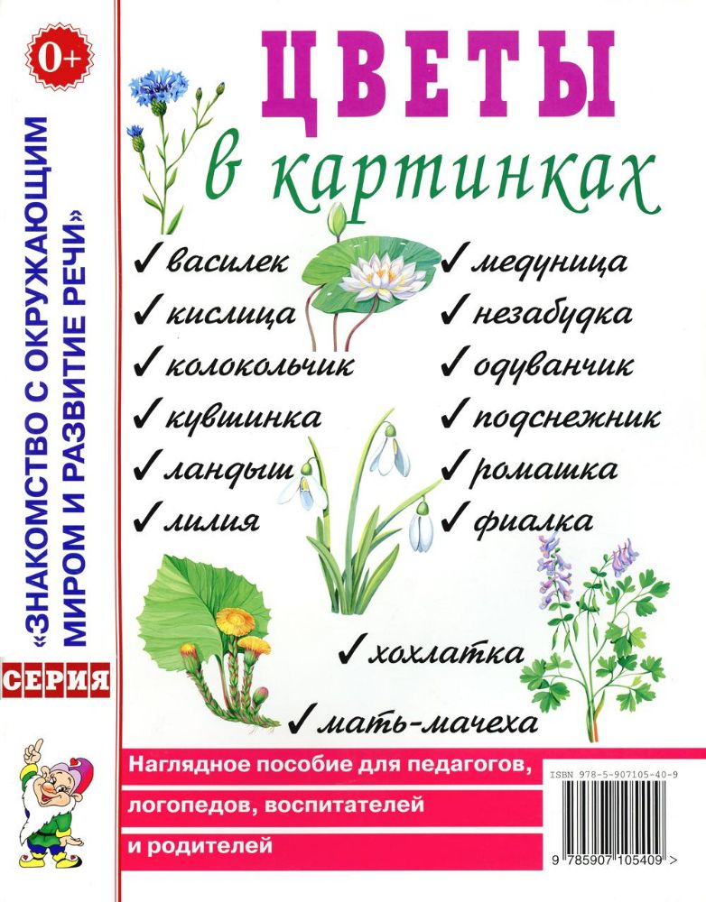 Цветы в картинках. Наглядное пособие для педагогов, воспитателей, логопедов и родителей